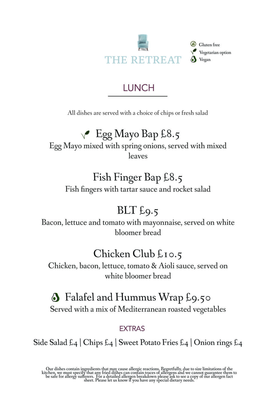 The Retreat Menu theretreatstaines.co.uk