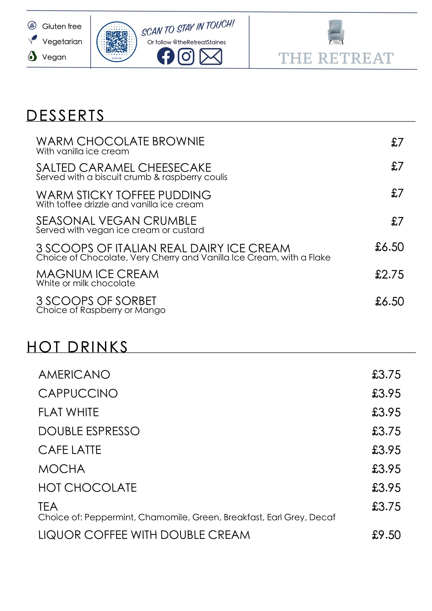 retreat dessert menu<br />

